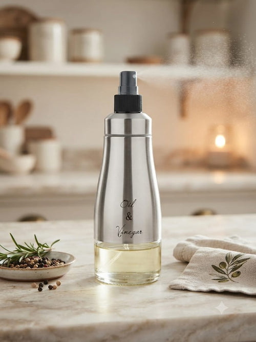 Aceitera vinagrera spray Oil & Vinegar de acero inoxidable y cristal