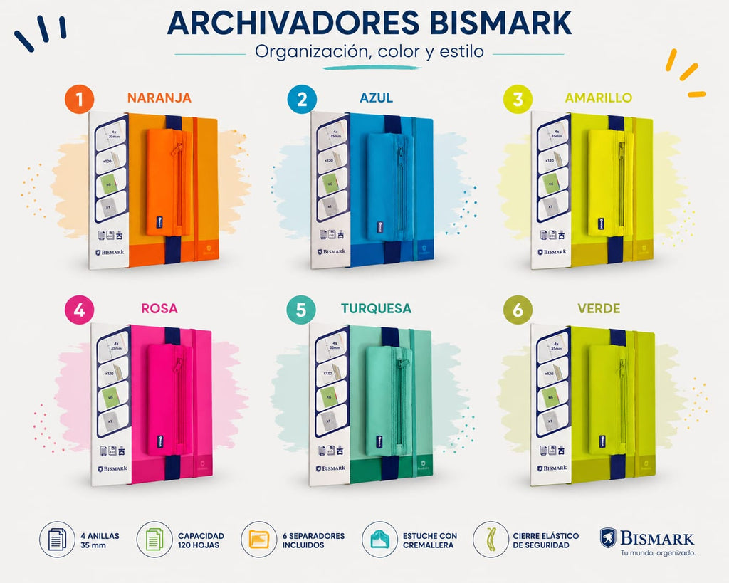 Archivador Bismark 4 Anillas con Estuche
