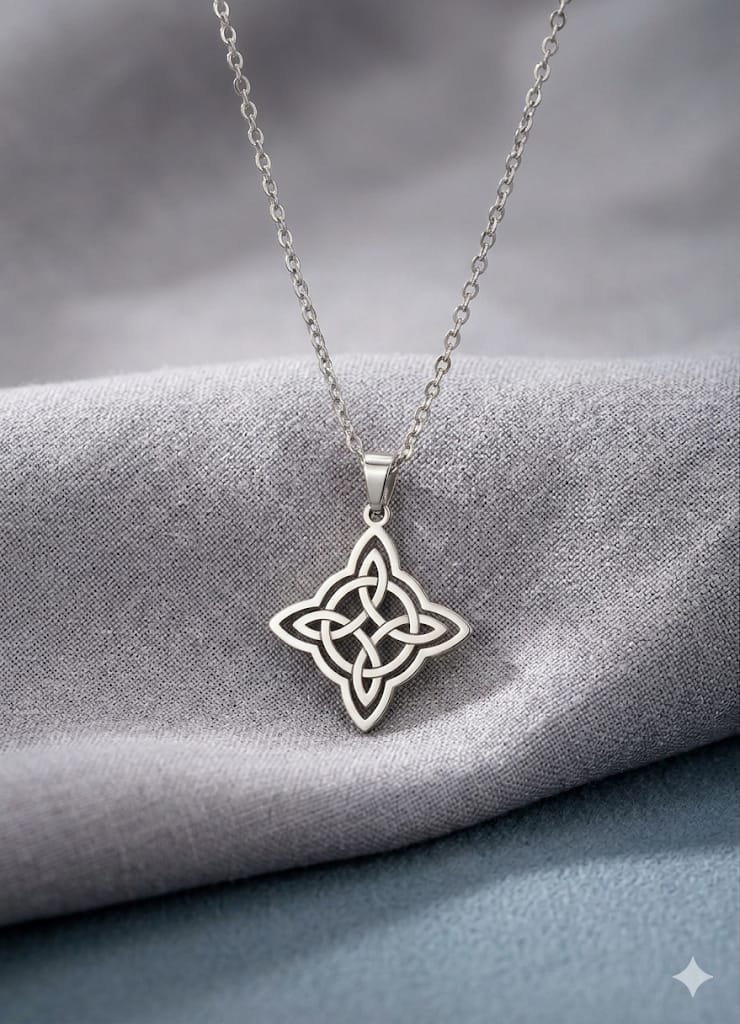 Collar Nudo Celta - Acero Inoxidable Plateado
