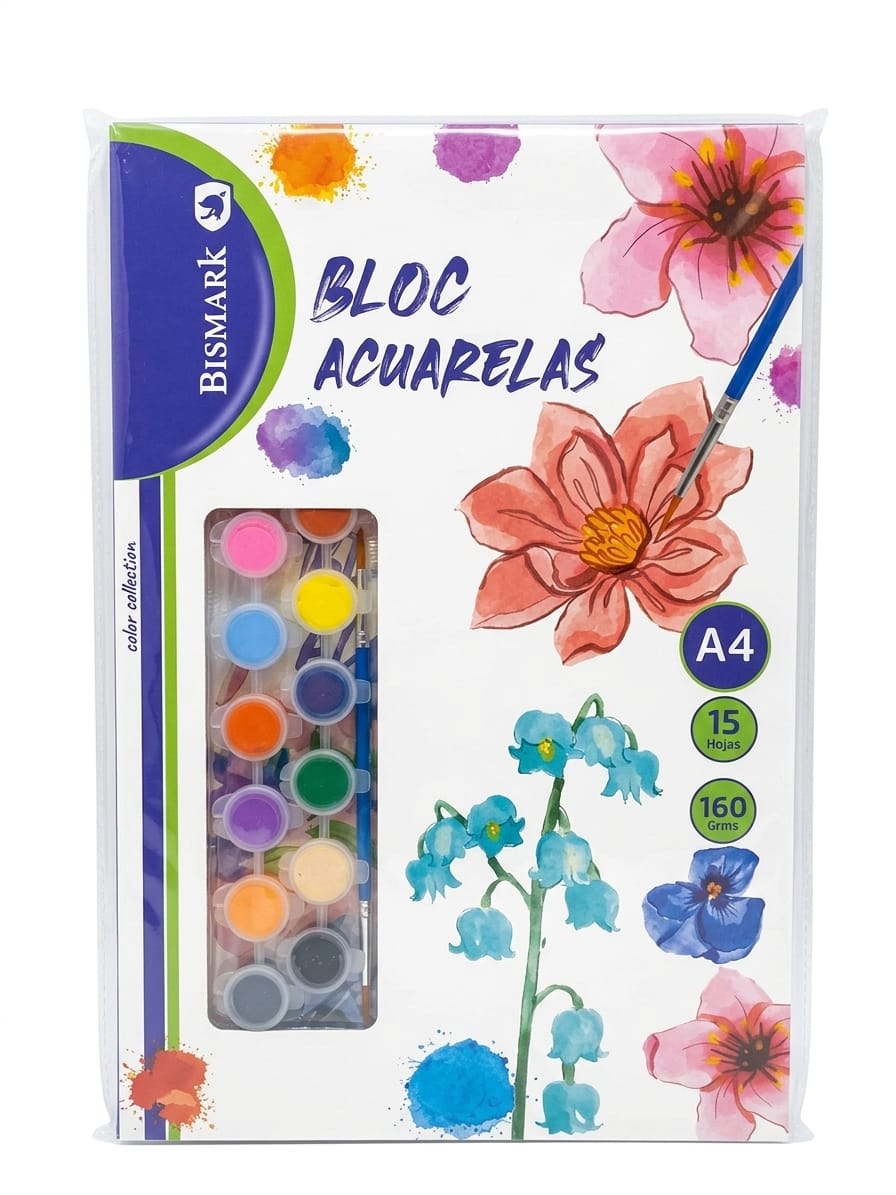 Bloc Acuarelas Bismark A4 15 hojas
