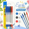 Bolígrafos Basic Ball Point Escribo pack 5 unidades azul negro rojo 1,0mm