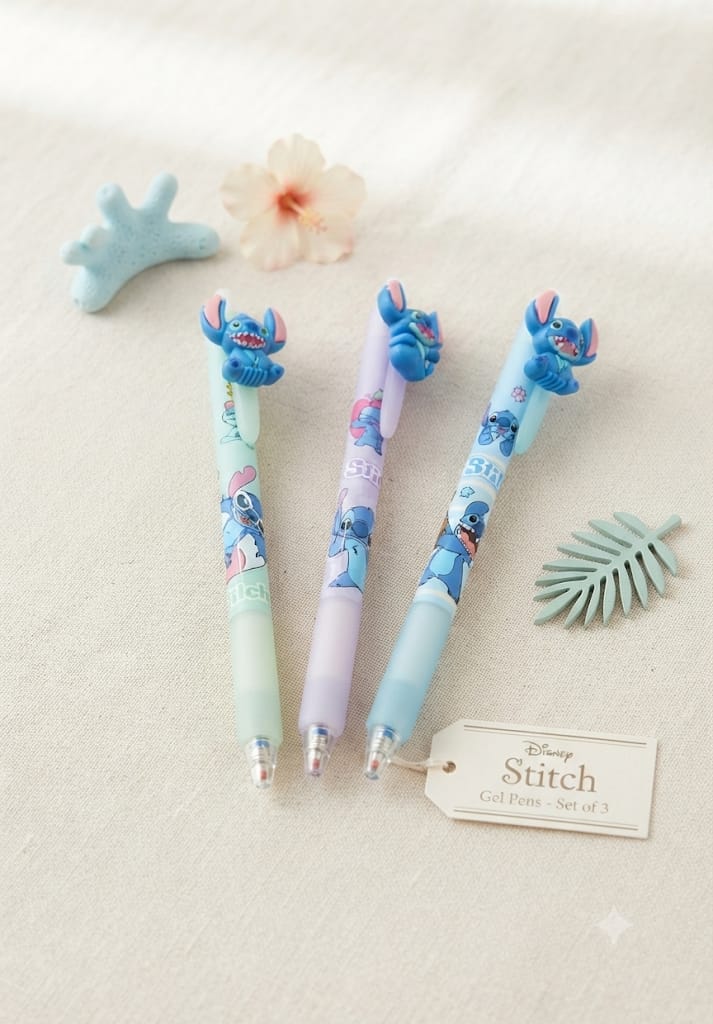 Bolígrafos gel Stitch Disney set de 3