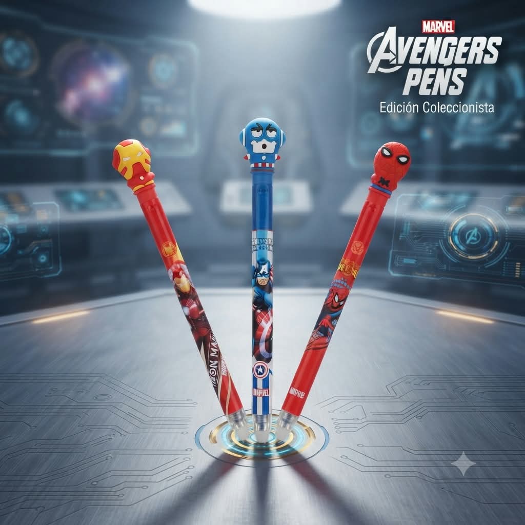 Bolígrafo Marvel Avengers Pens edición coleccionista Iron Man Capitán América Spider-Man figura 3D