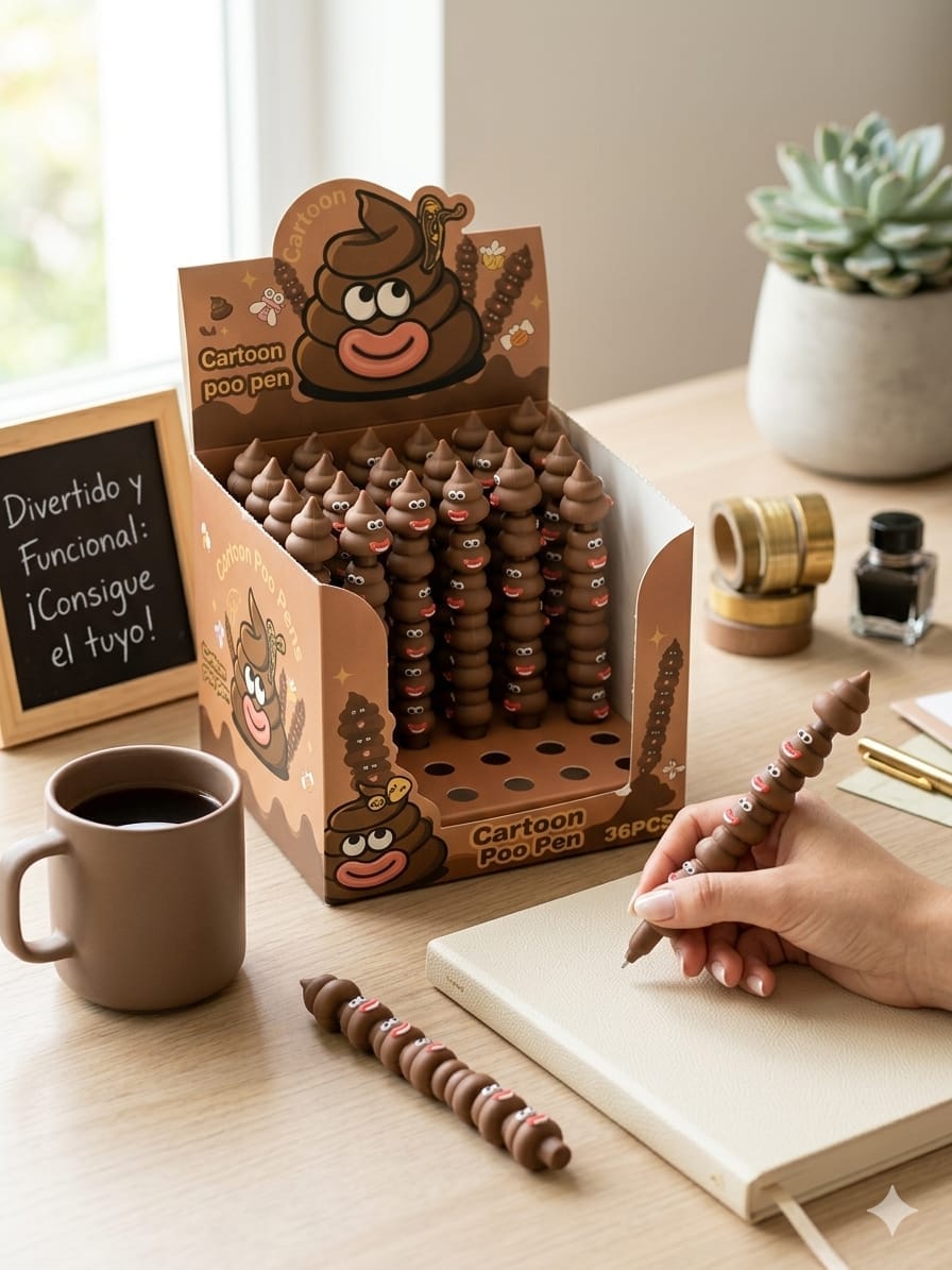 Cartoon Poo Pen - Bolígrafo Caca Kawaii