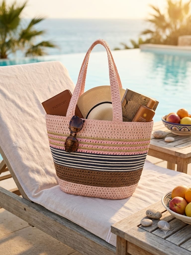 Bolsa de Playa Rafia Multicolor — Colección Verano