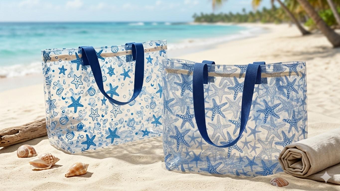 Bolsa de Playa Transparente Estrellas de Mar