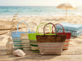 Bolsa de Playa Rayas Multicolor — Tote Verano con Asas de Color