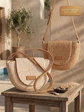 Bolso Bandolera Rafia Semicircular — Edición Limitada Ideal Verano