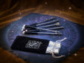 Set de brochas varita mágica Harry Potter con bolsita de terciopelo negro y bolsita plateada