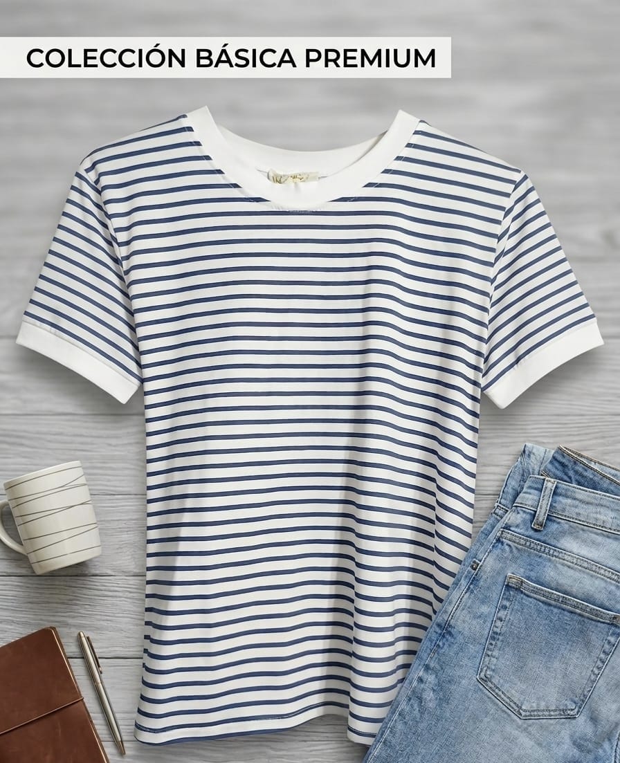 Camiseta Básica Premium a Rayas