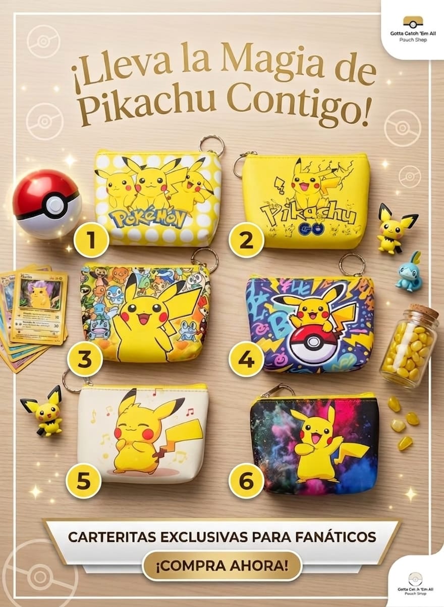 Carterita Monedero Pikachu Pokémon