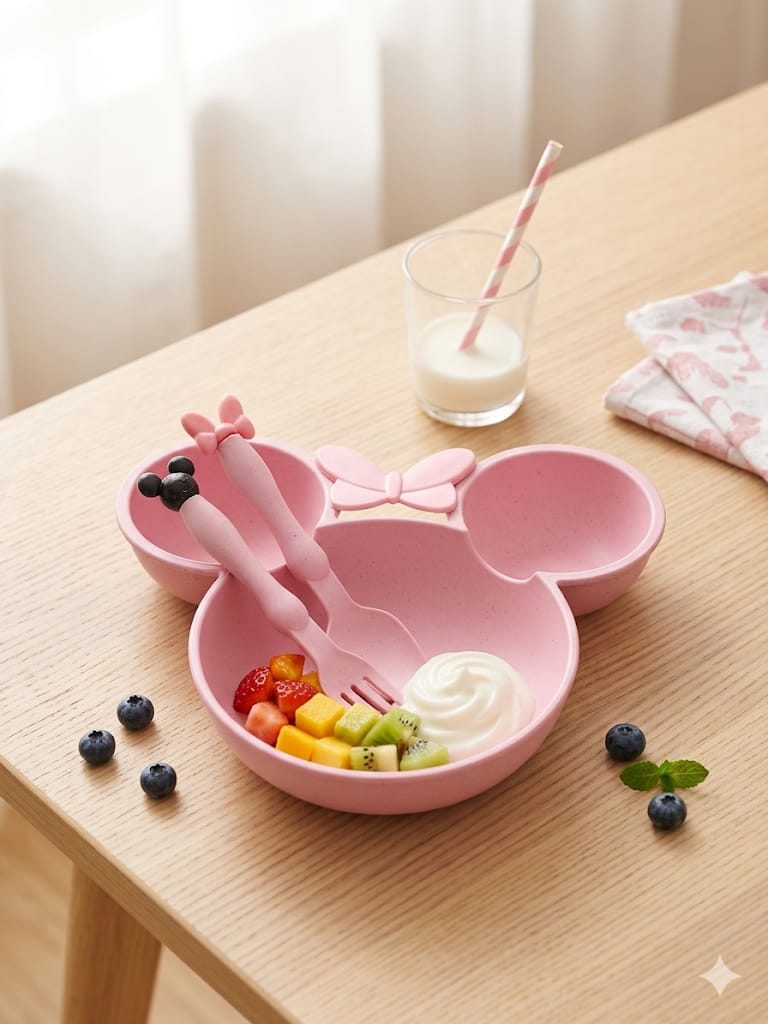 Set Cuenco Minnie Mouse con Cubiertos