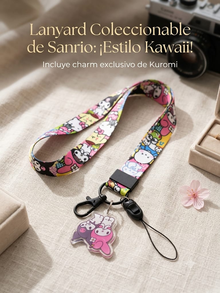 Lanyard Coleccionable Sanrio Kawaii — Charm Exclusivo Kuromi
