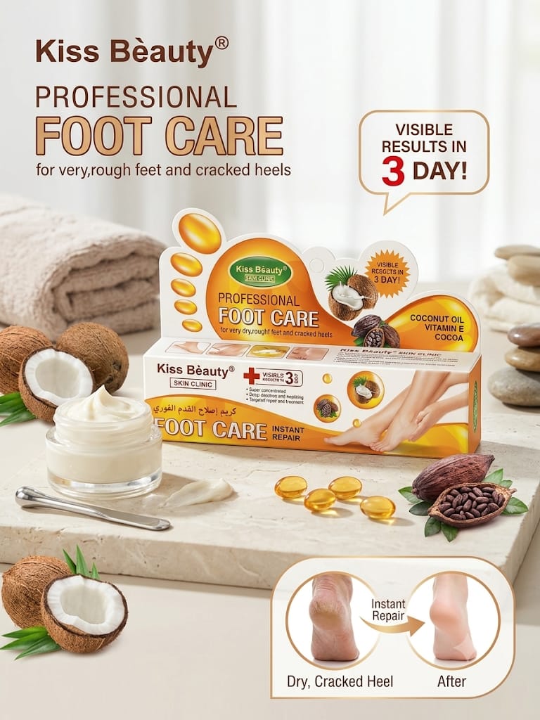 Crema Profesional para Pies Kiss Beauty Foot Care Instant Repair