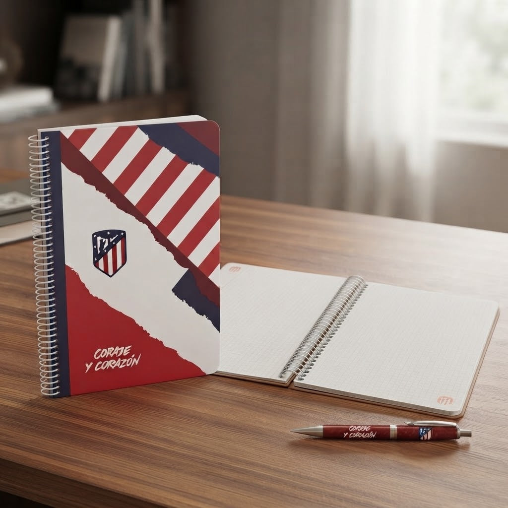 Cuaderno A4 Atlético de Madrid Coraje y Corazón espiral