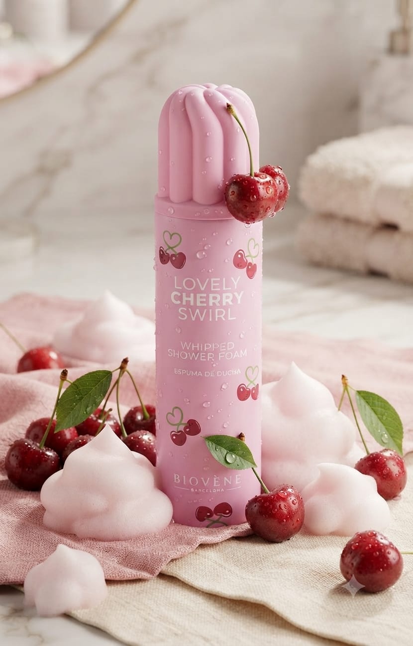 BIOVÈNE Lovely Cherry Swirl Whipped Shower Foam