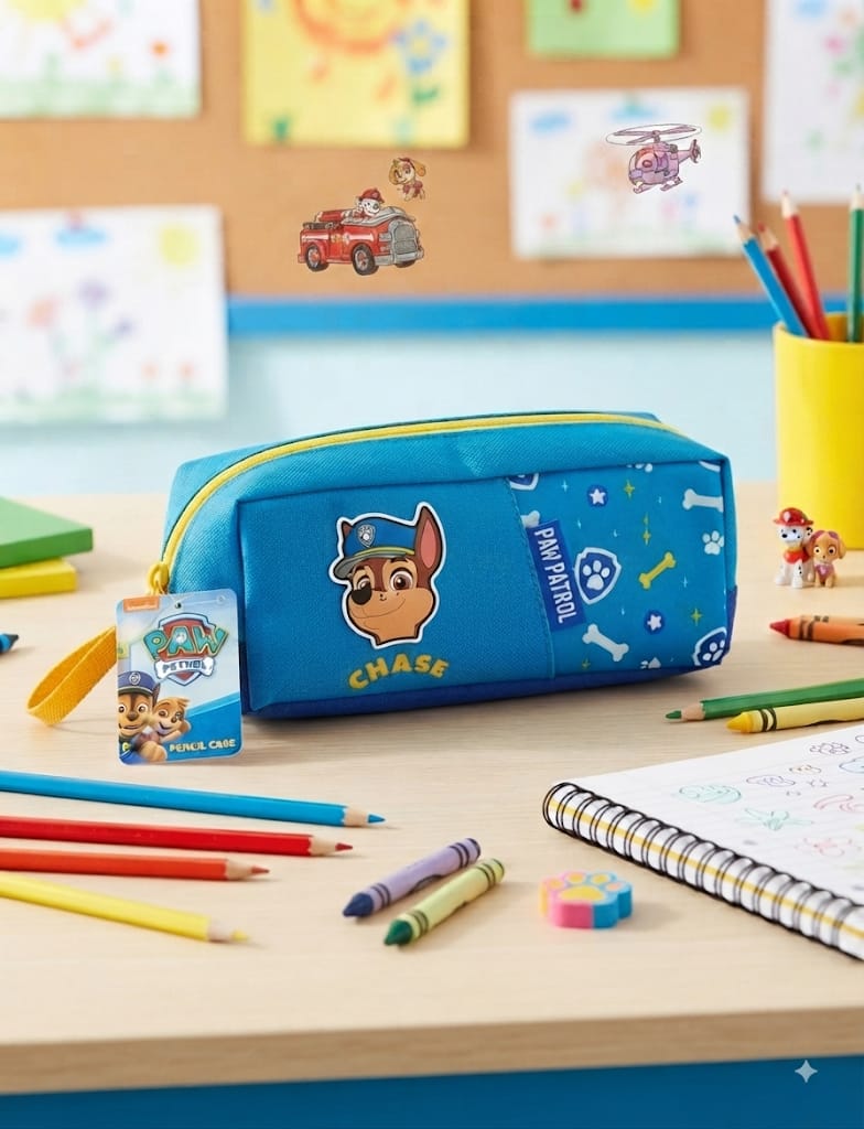 Estuche Paw Patrol Chase Azul con cremallera amarilla