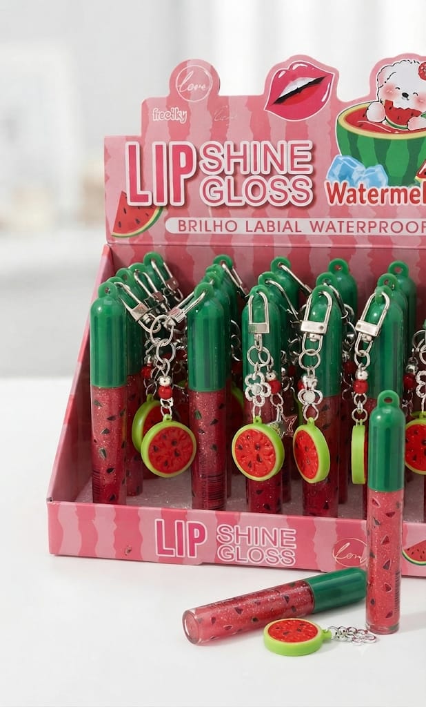 Lip Shine Gloss Sandía Feelky brillo labial waterproof con colgante