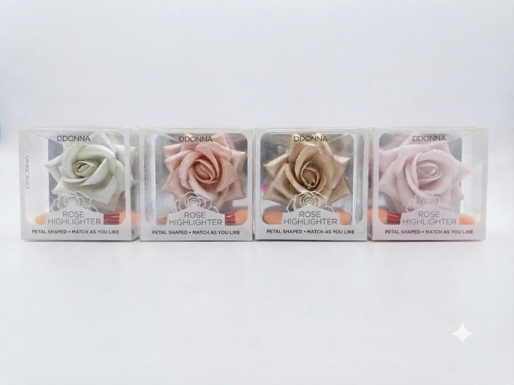 Rose Highlighter D'Donna - 4 tonos en caja transparente