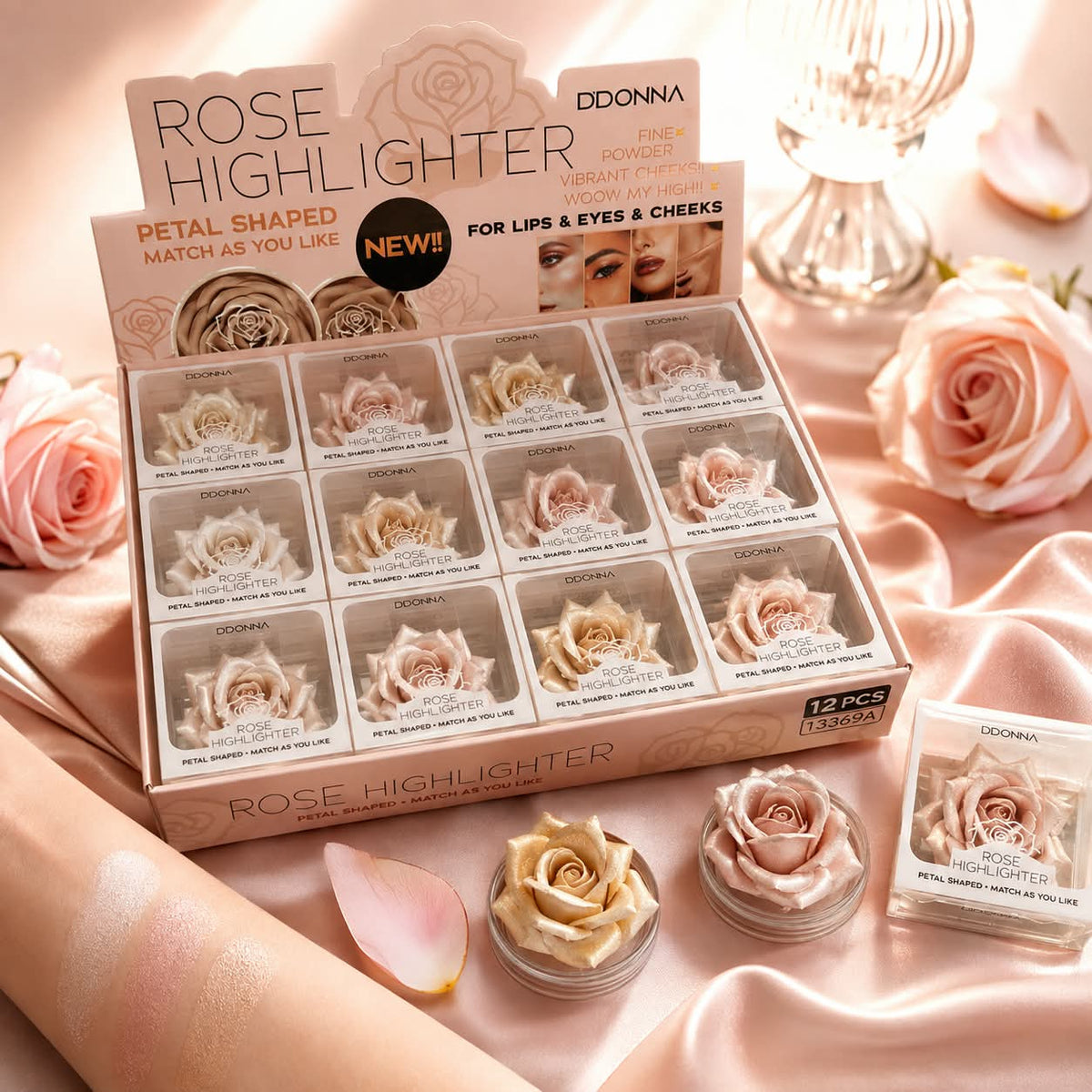 Rose Highlighter D'Donna - Expositor 12 unidades
