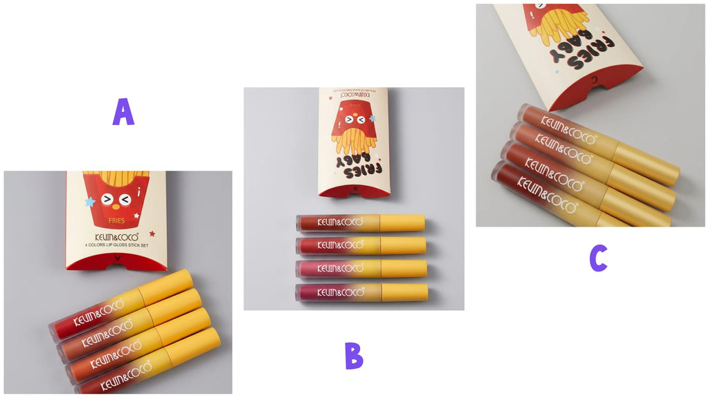 Set 4 Labiales Kevin&Coco Fries Baby - 4 Colors Lip Gloss