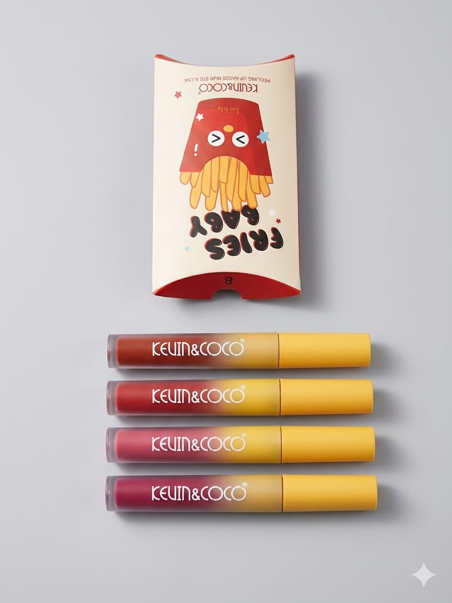 Set 4 Labiales Kevin&Coco Fries Baby - 4 Colors Lip Gloss