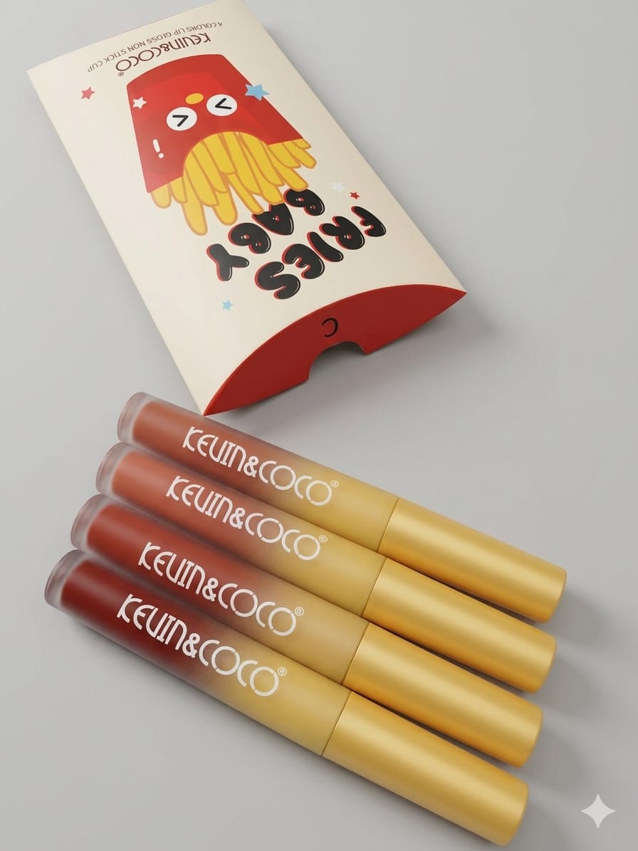 Set 4 Labiales Kevin&Coco Fries Baby - 4 Colors Lip Gloss