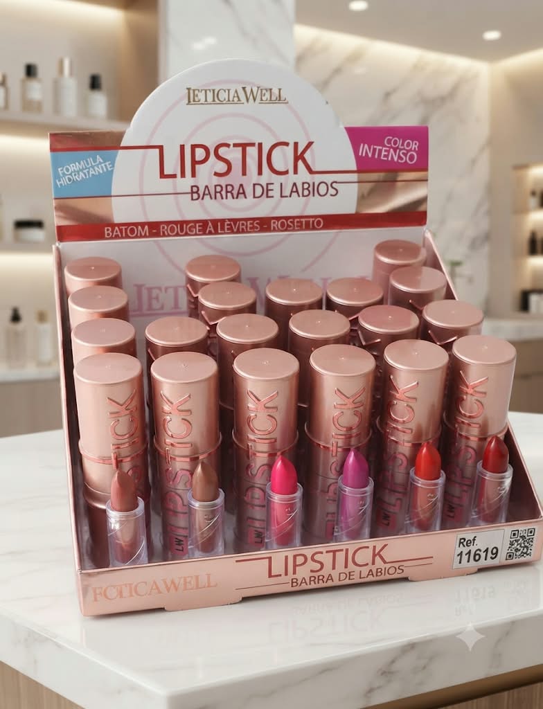 Leticia Well Lipstick Barra de Labios expositor rosé gold