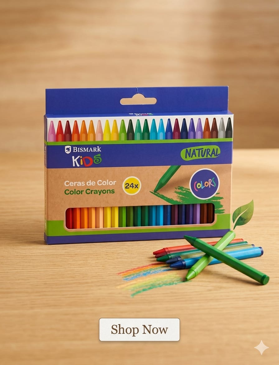 Ceras de Color Bismark Kids Natural - Pack 24 colores