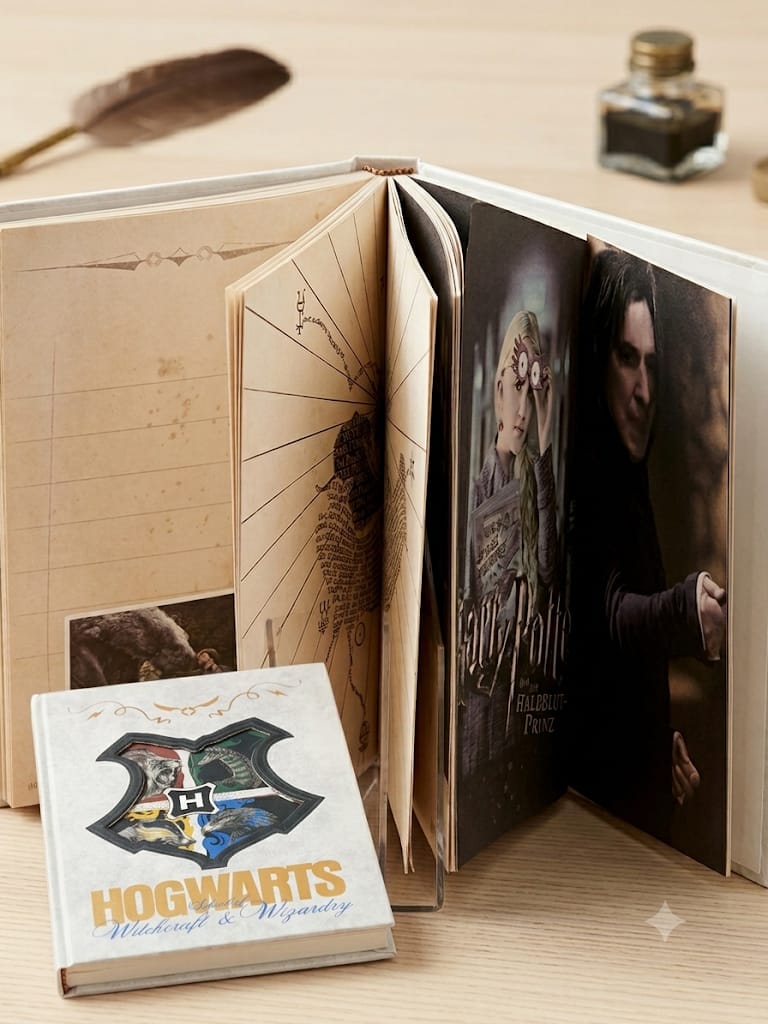 Diario Secreto Harry Potter Hogwarts — Libreta Vintage con Fotos