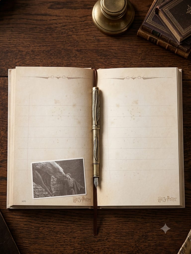 Diario Secreto Harry Potter Hogwarts — Libreta Vintage con Fotos