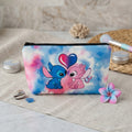 Neceser Stitch y Angel tie-dye azul rosa corazón bicolor estampado Disney cosmético viaje