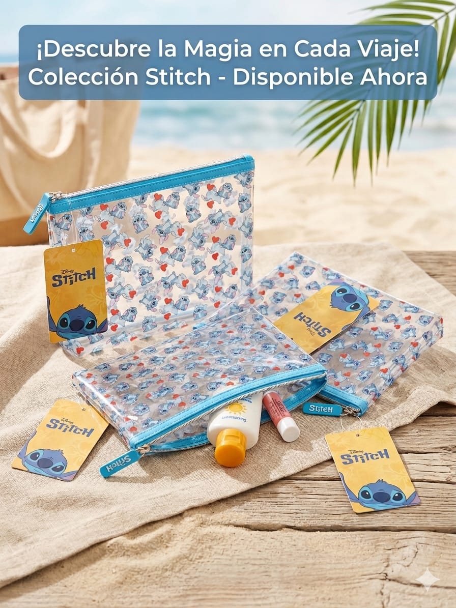 Set Neceseres Transparentes Stitch Disney