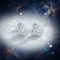 Pendientes Mickey Mouse circonita plata S925 tres circonitas brillantes fondo galaxia Disney