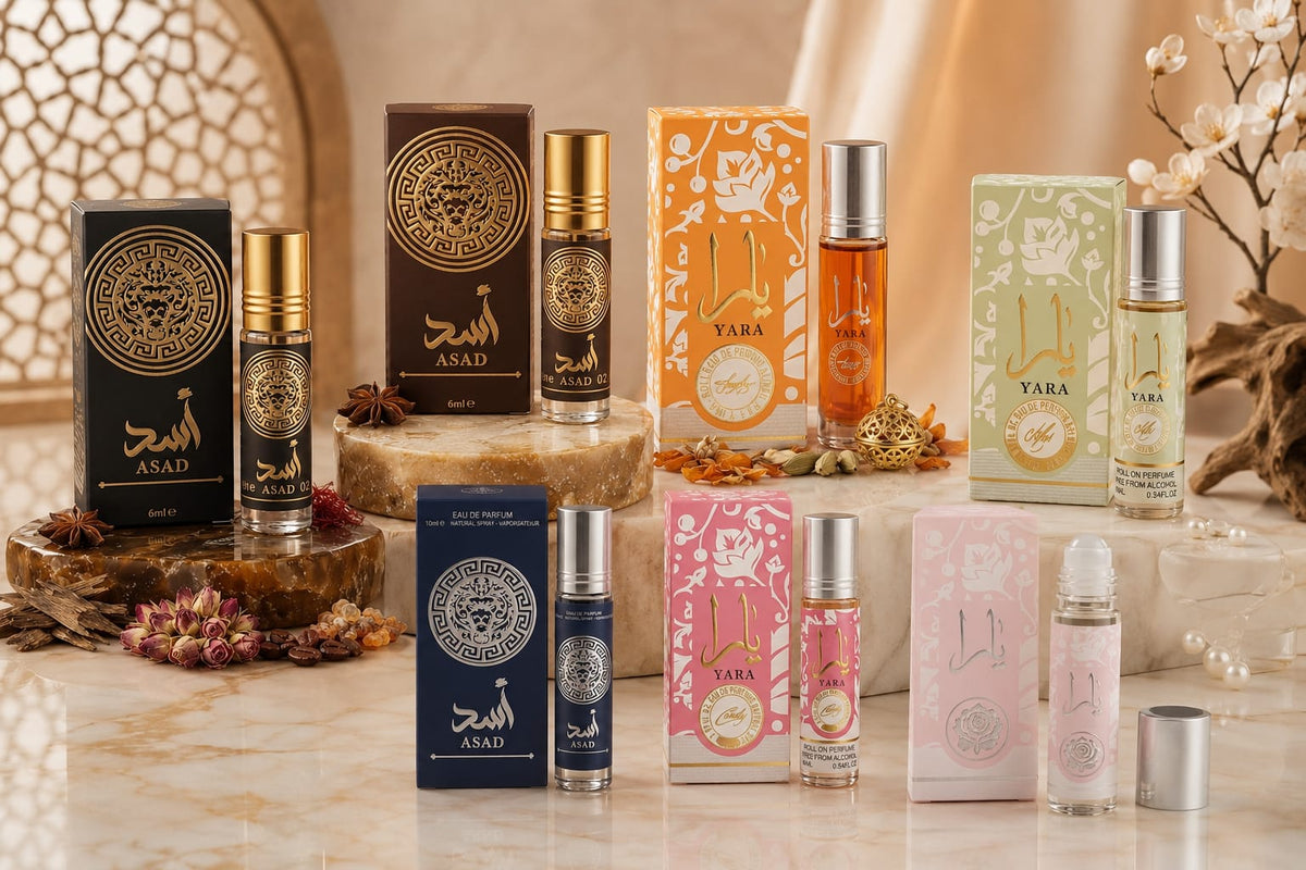 Roll-on perfume árabe Asad y Yara colección completa