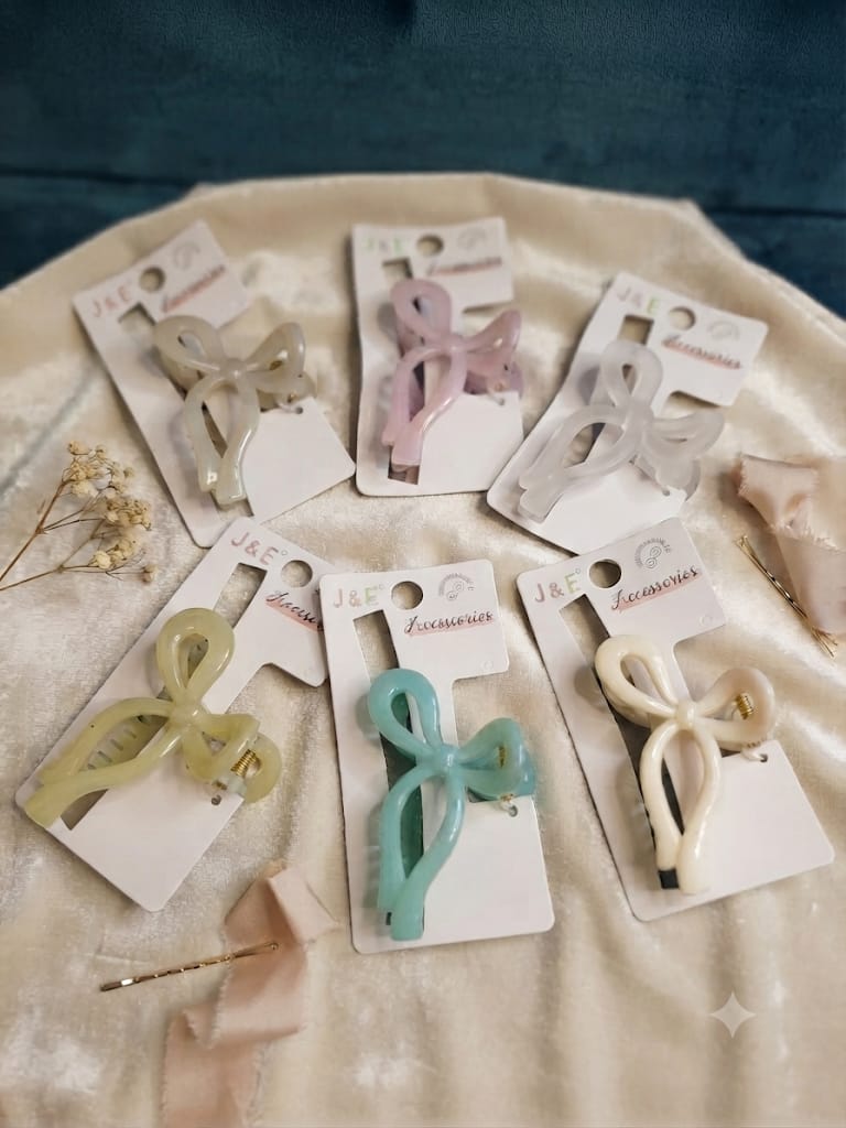 Pinza lazo J&E Accessories colores pastel vista detalle