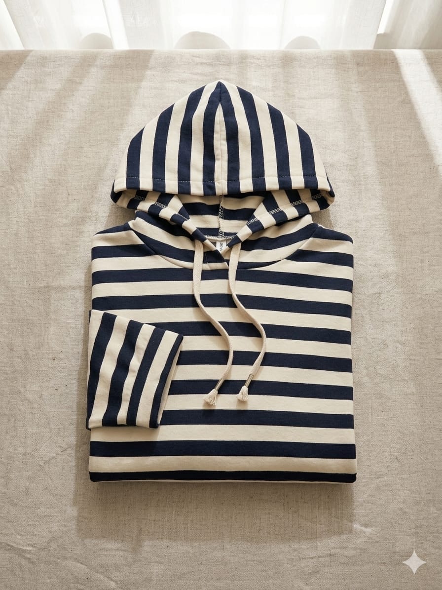 Sudadera a Rayas con Capucha - Talla Única (46-50)