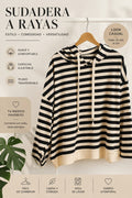 Sudadera a Rayas con Capucha - Talla Única (46-50)