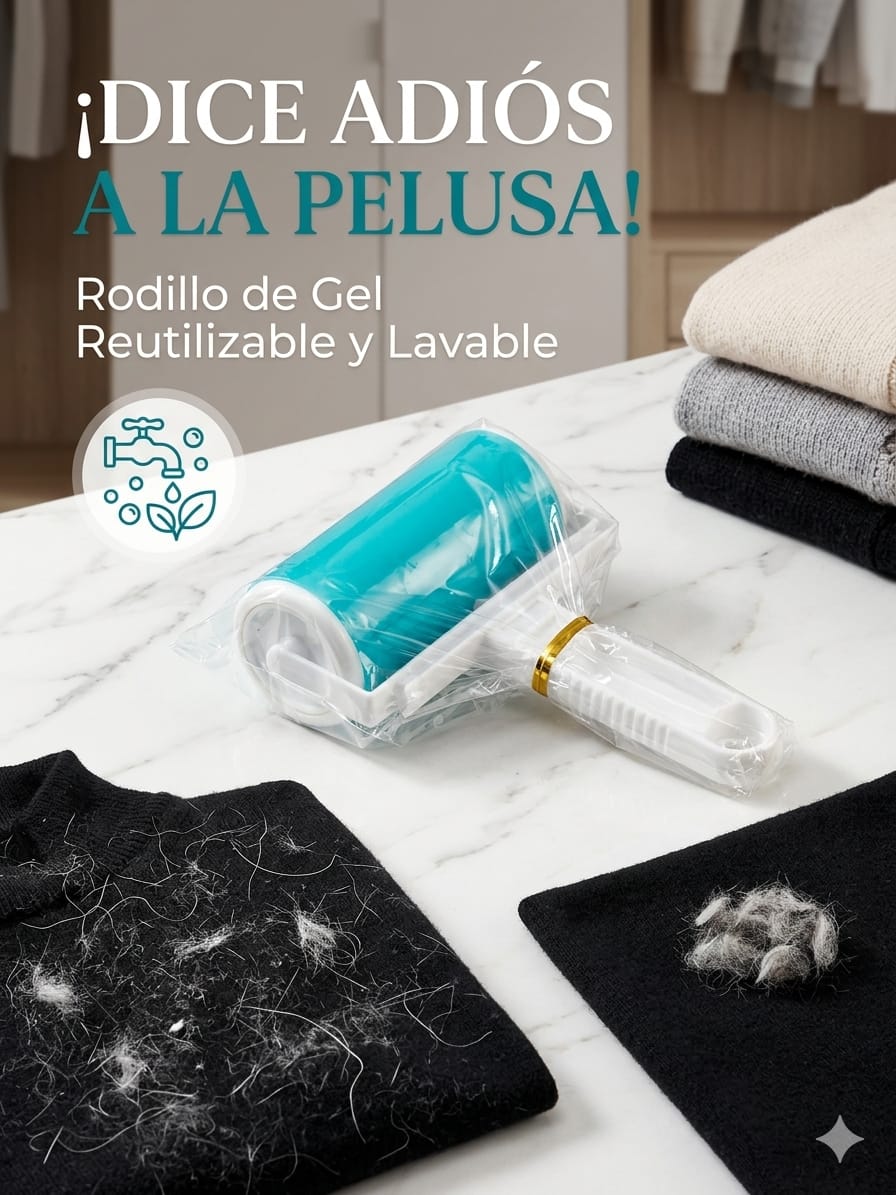 Rodillo Quitapelusas Gel Reutilizable Lavable