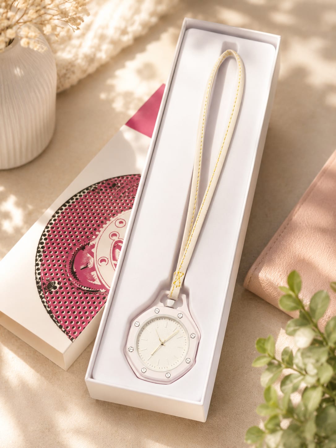 Marcador con reloj - color blanco
