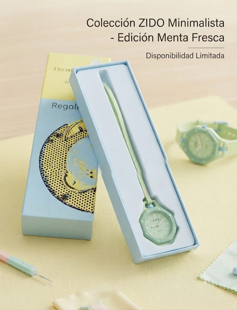 Marcador con reloj - color verde menta