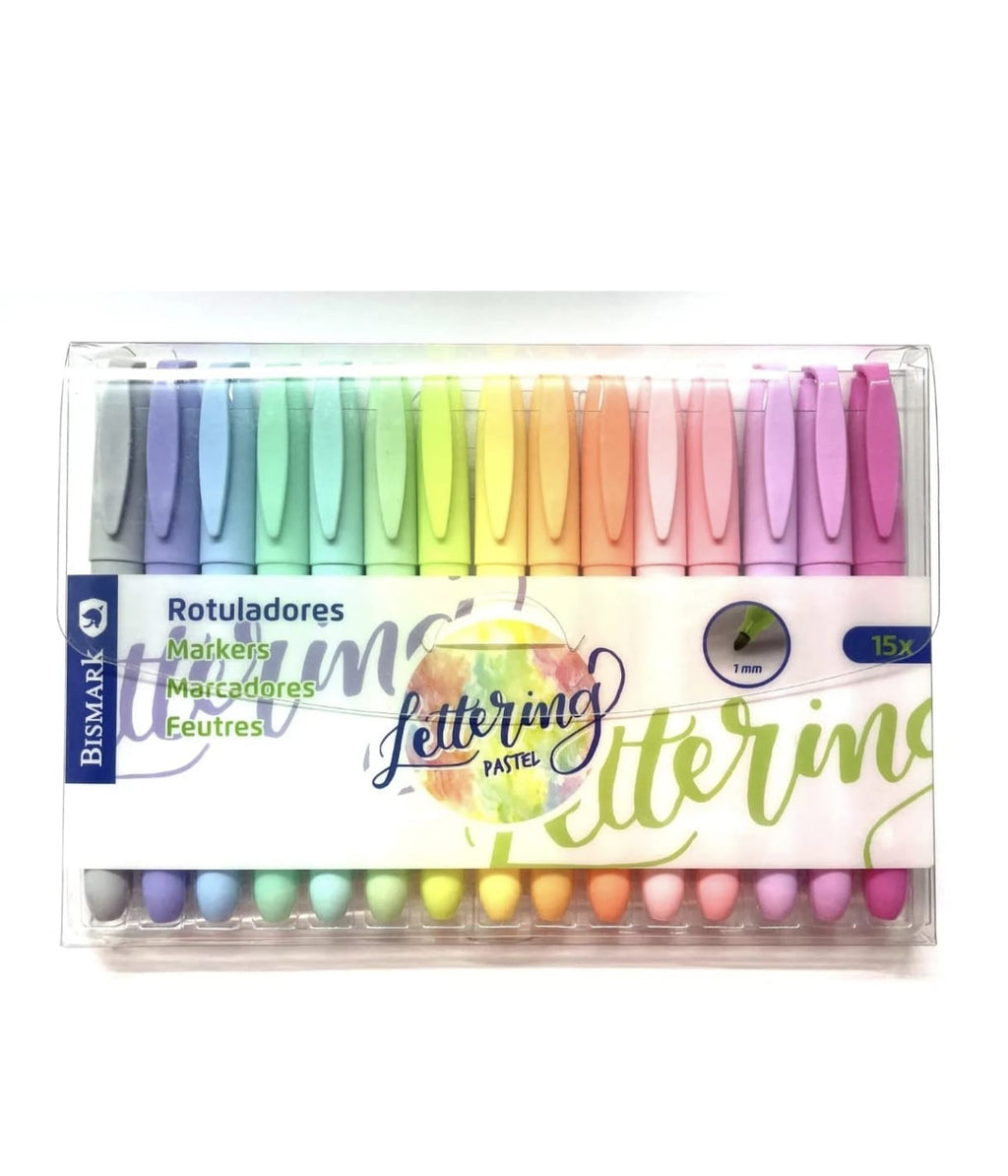 Rotuladores Lettering Pastel Bismark 15 uds