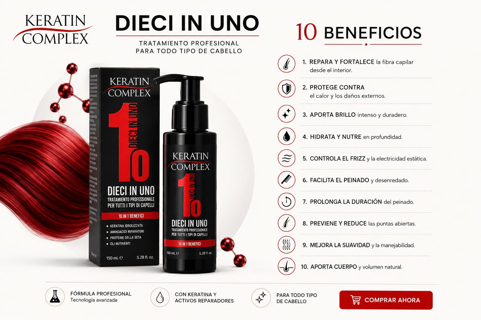 Keratin Complex Dieci in Uno - Sérum Capilar 10 en 1