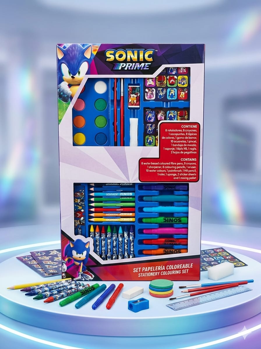 Set Papelería Coloreable Sonic Prime