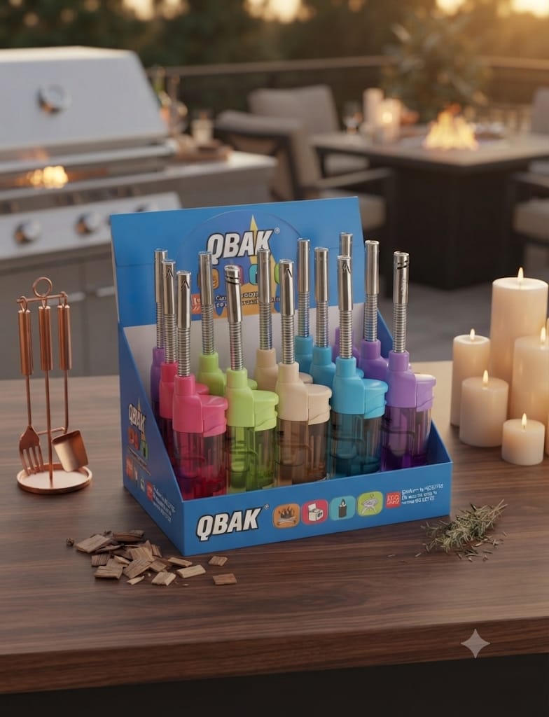QBAK Encendedor Flexible Multicolor 6 colores expositor