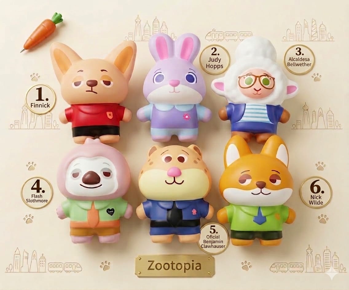 Figura Squishy Zootopia Disney
