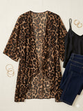 Kimono Cardigan Estampado Leopardo — Talla Única (42-52)