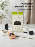 Parches nasales Wynie Blackhead Remover Essence Patch 5 membranas carbón activado purificación profunda poros