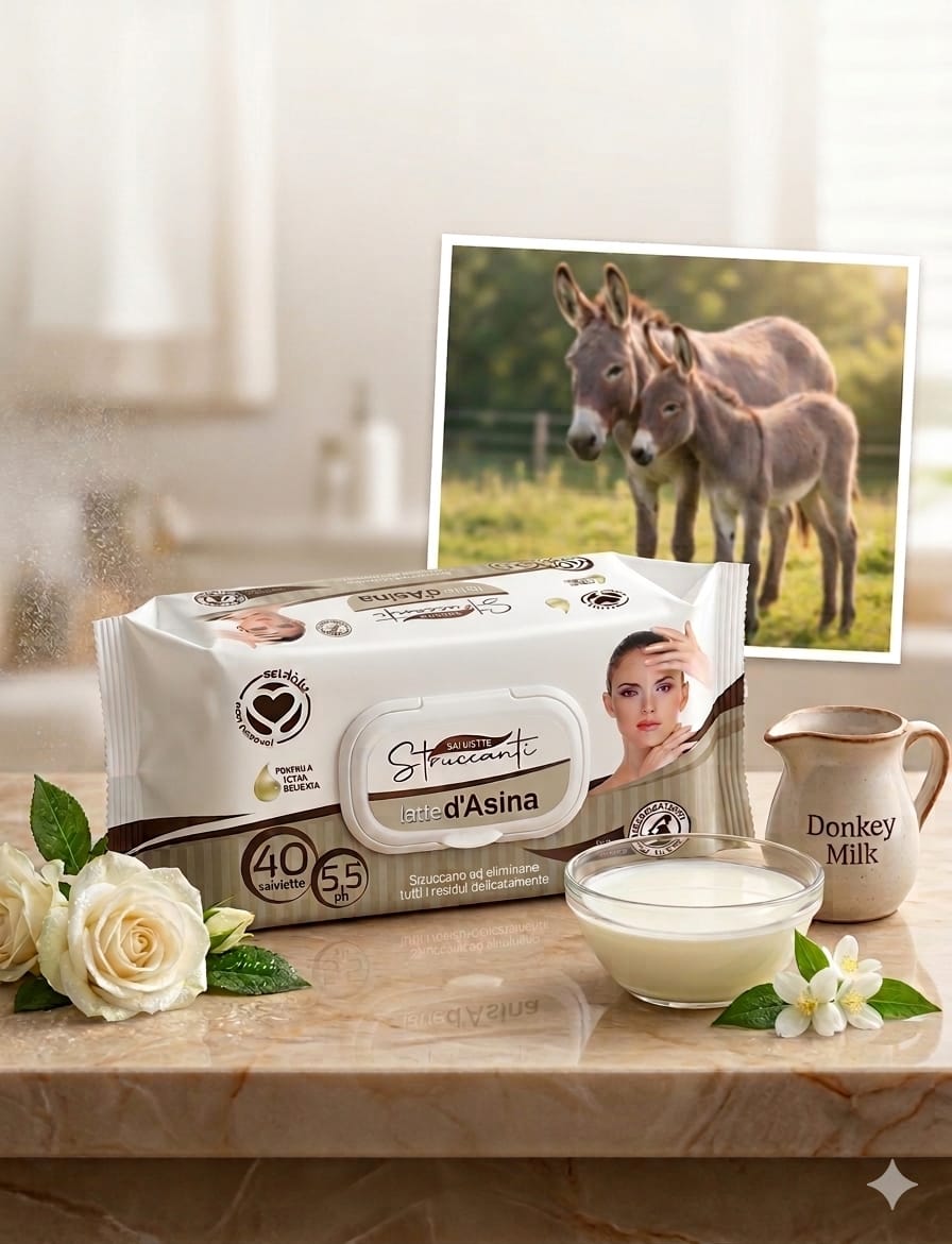 Toallitas Desmaquillantes Latte d'Asina - 40 uds