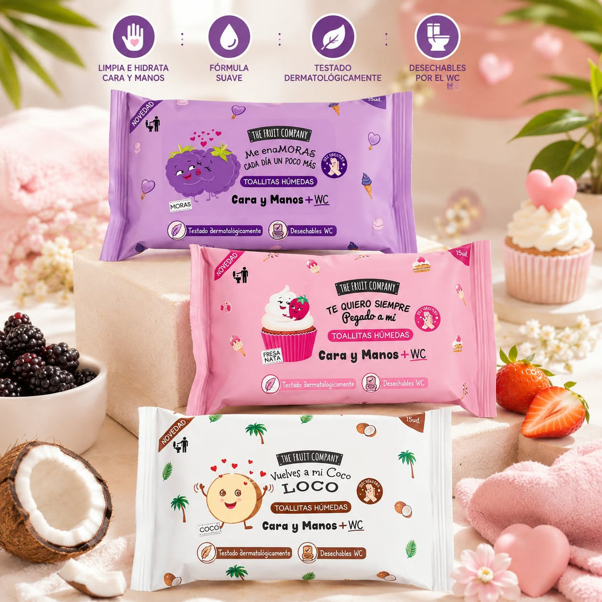 Toallitas Húmedas The Fruit Company - Elige tu Aroma